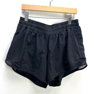 Lululemon Hotty Hot Shorts Black Lined Womens 8 Tall Running Athletic Gym Active